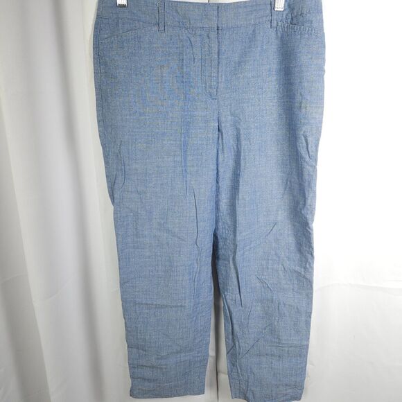 Talbots Womens 6 32x25  Blue The Perfect Crop Stretch Ankle Pants - Picture 1 of 7